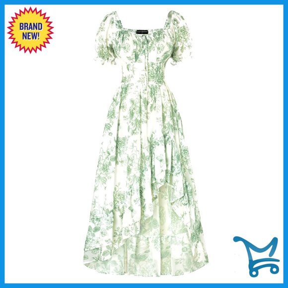 Chiffon Corset Sundress Flowy Maxi Wedding Guest Elegant Boho Vintage